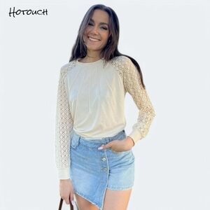 HOTOUCH Lace Long Sleeve Blouse Size Small Womens